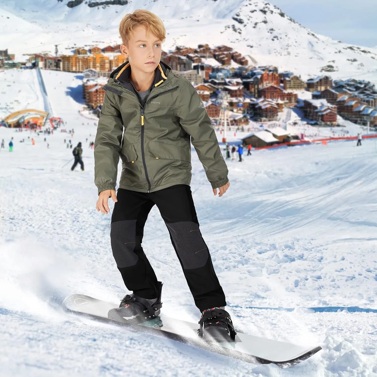 Jessie Kidden Kids Boys Girls Youth Waterproof Hiking Ski Snow Pants Elastic Waist Warm Insulated Pants