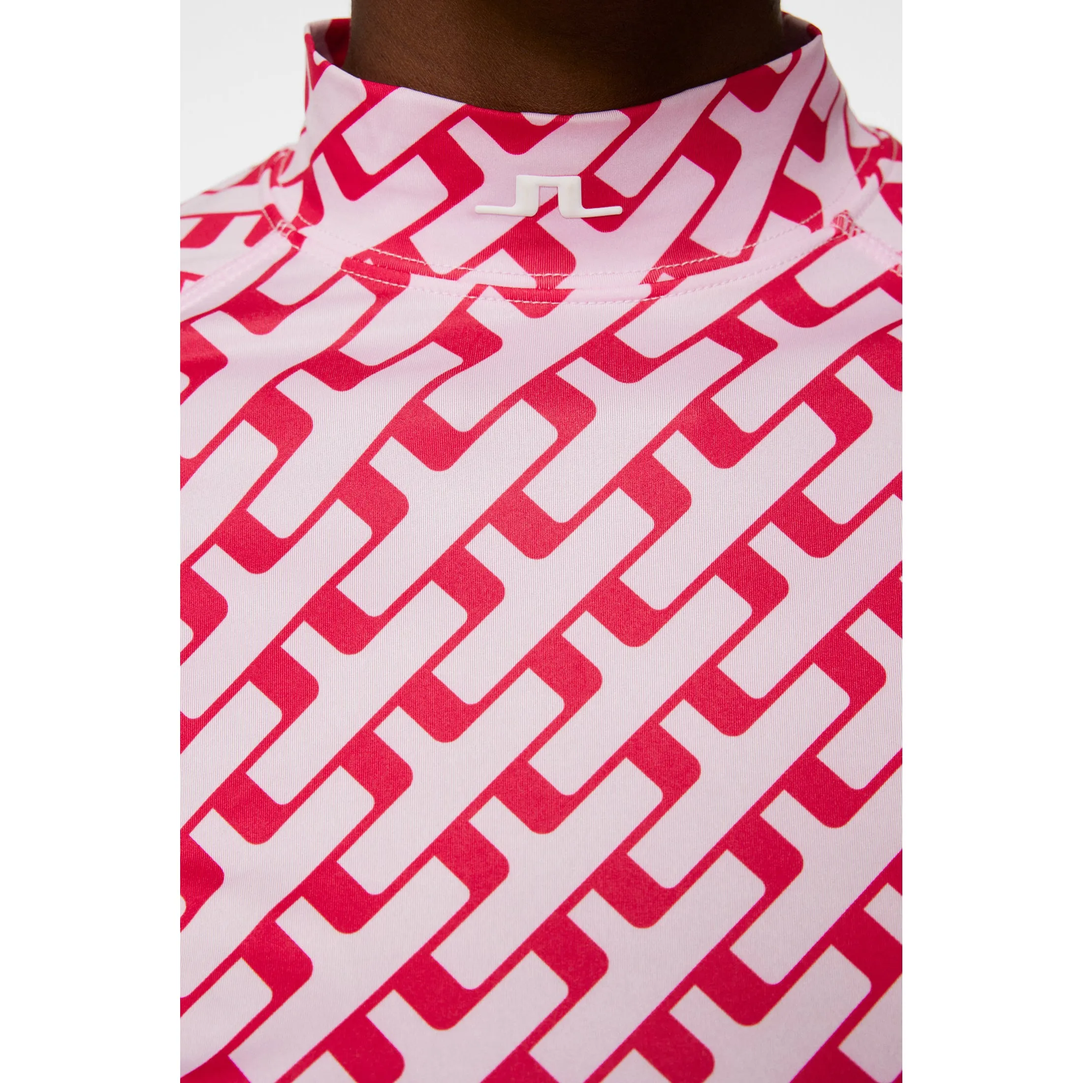 J.Lindeberg Women's Ella Compression Printed Golf Top - Tour Geo Pink