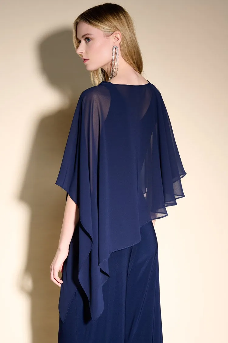 Joseph Ribkoff Asymmetrical Chiffon Poncho