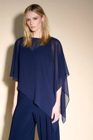 Joseph Ribkoff Asymmetrical Chiffon Poncho