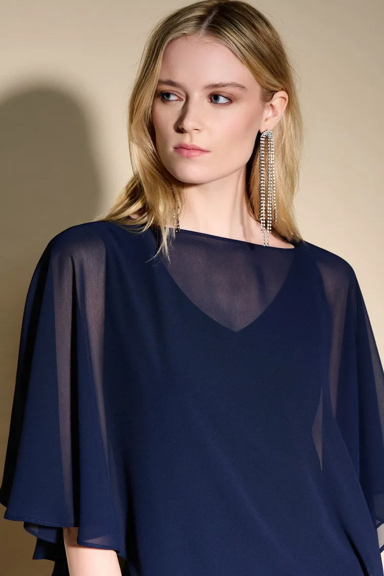 Joseph Ribkoff Asymmetrical Chiffon Poncho