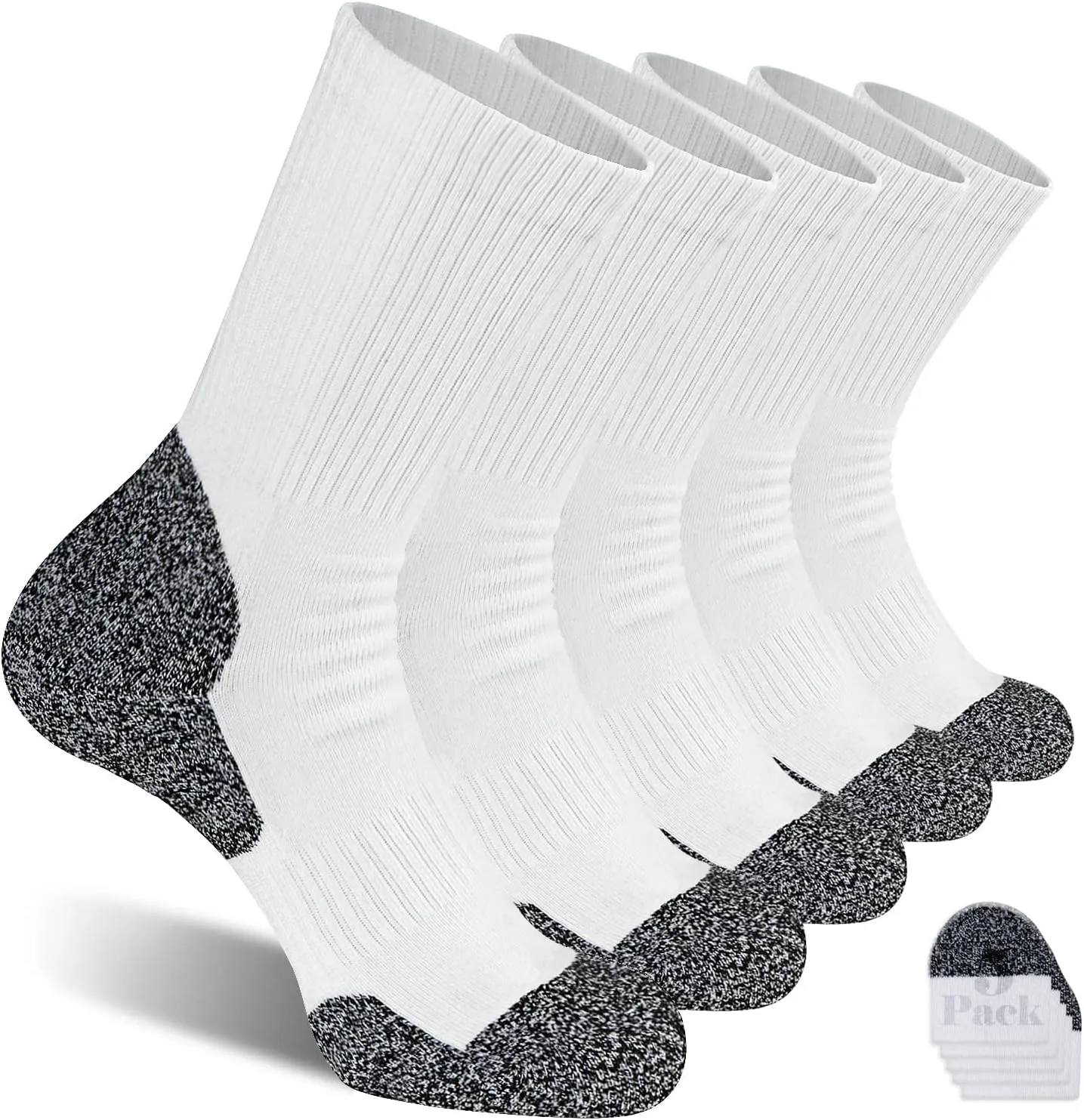 KEECOW Men's Crew Socks Women, Athletic, Cushioned, Working Hiking Running, Multipairs