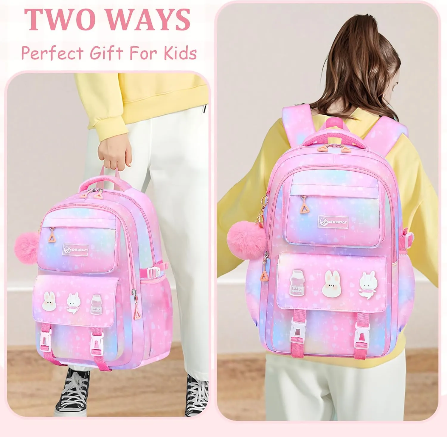Kids Backpacks for Girls - Cute Girls Backpack for Elementary, Middle and High School Students - 18" School Bookbag