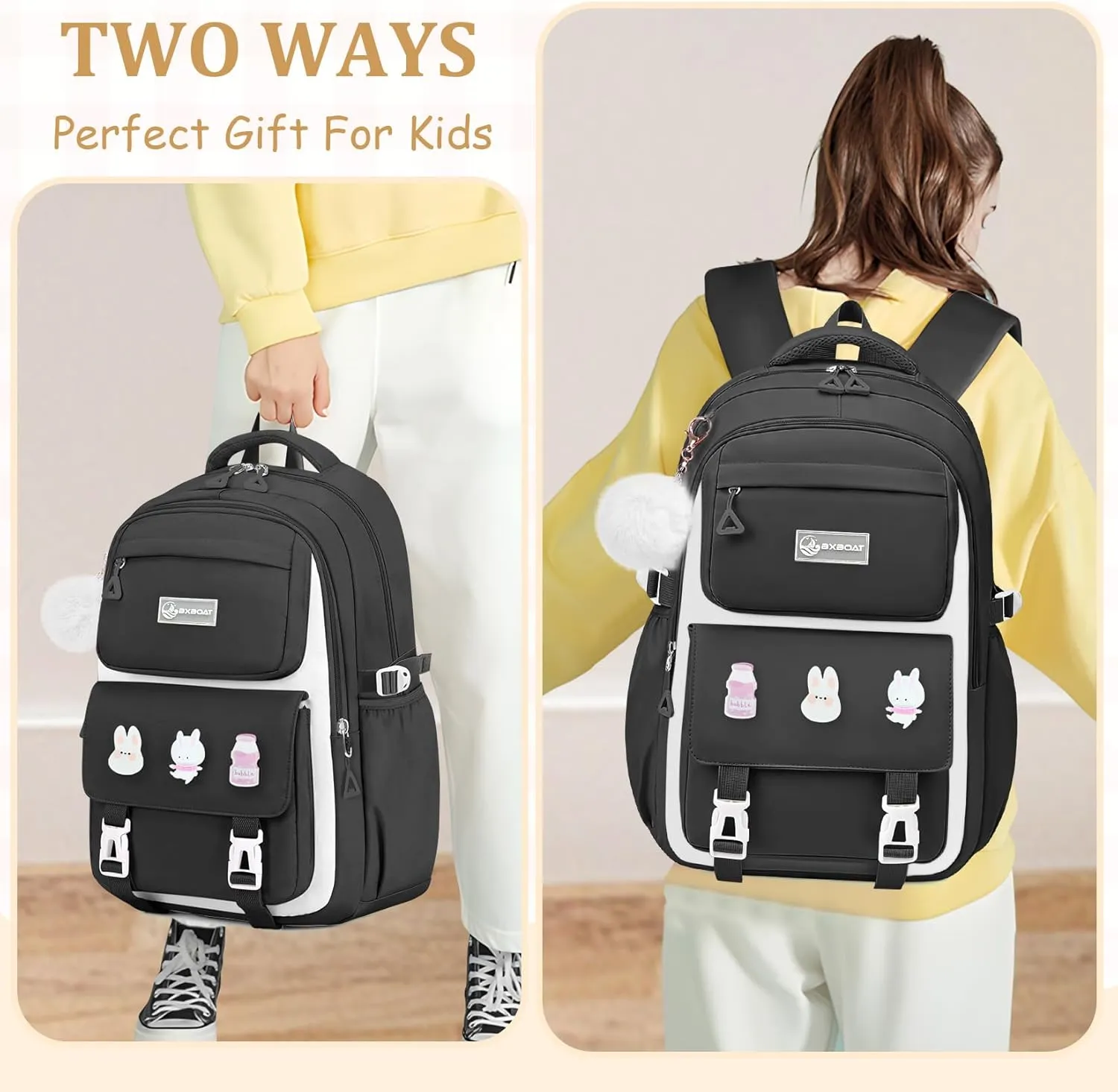 Kids Backpacks for Girls - Cute Girls Backpack for Elementary, Middle and High School Students - 18" School Bookbag