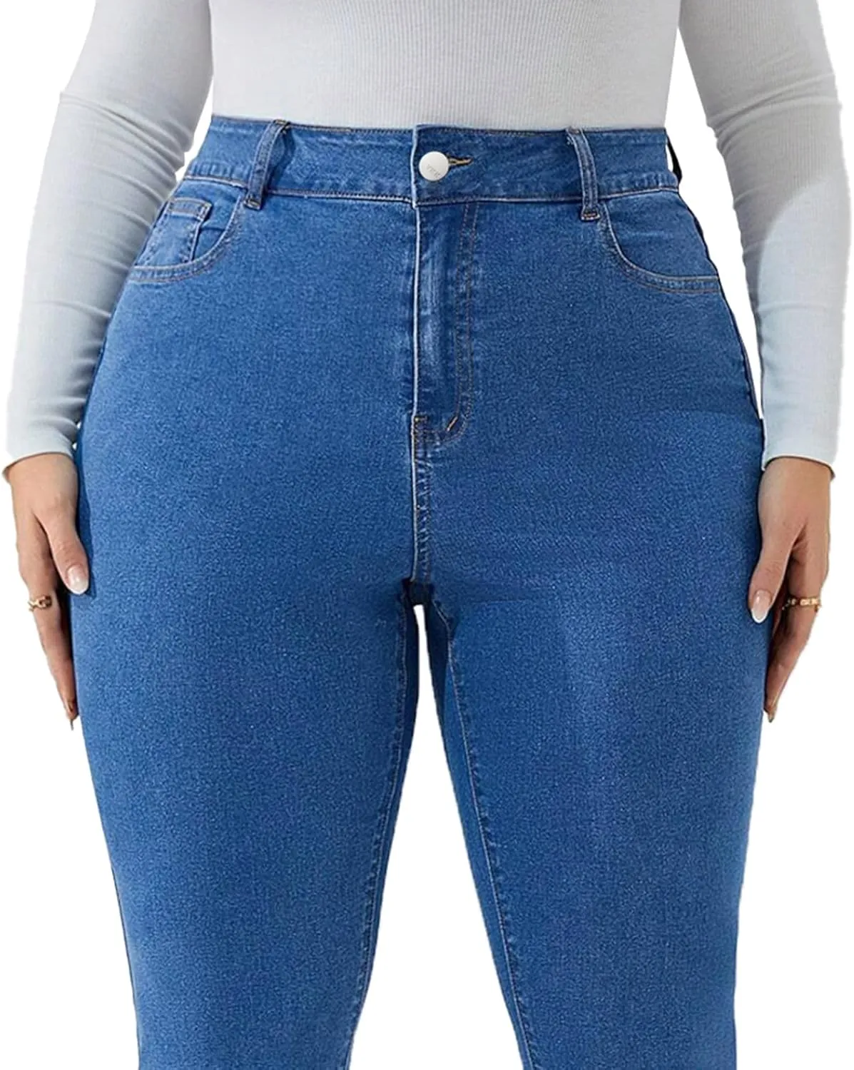 KISSPLUS Plus Size Skinny Jeans for Women High Waist Pencil Women Jeans Curvy High Waist Stretchy Denim Pants for Women