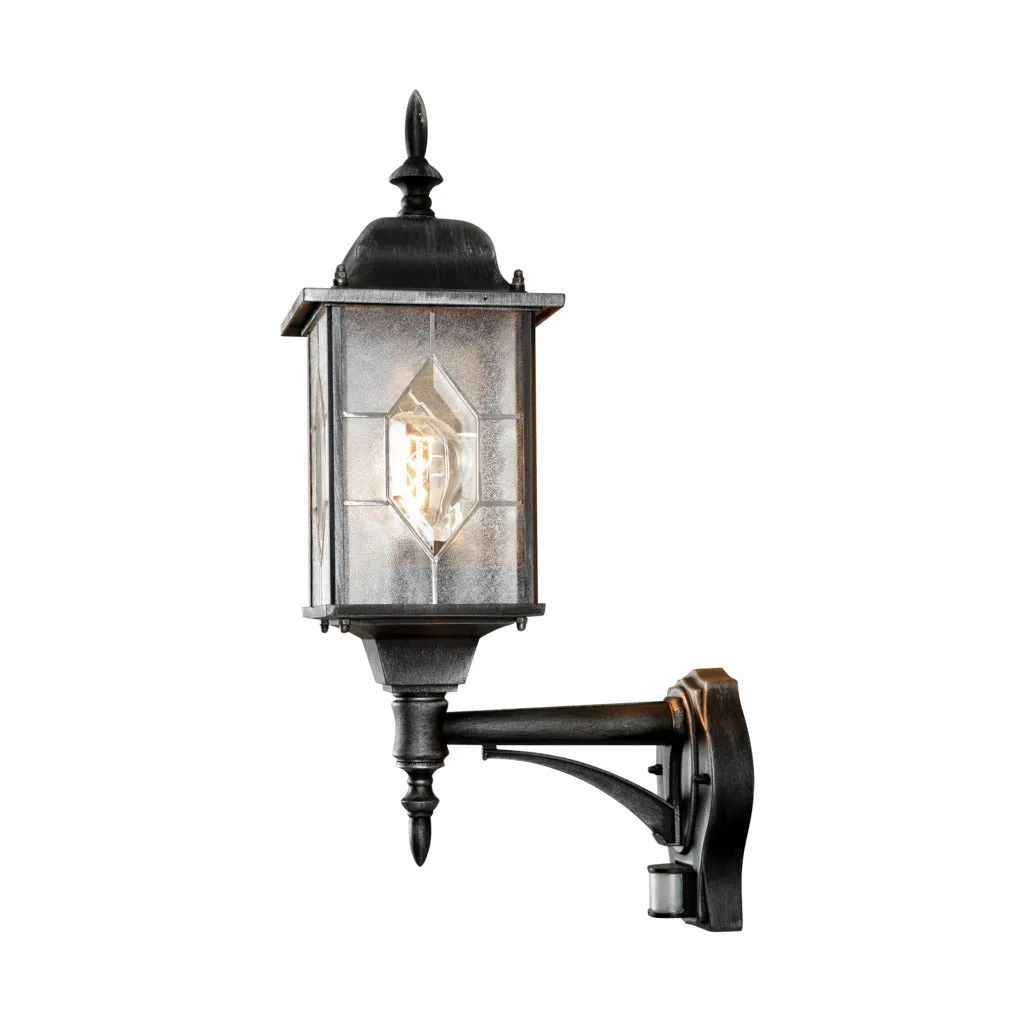 Konstsmide Milano Outdoor Wall Light Up Black with PIR Sensor, IP43