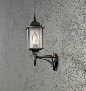 Konstsmide Milano Outdoor Wall Light Up Black with PIR Sensor, IP43
