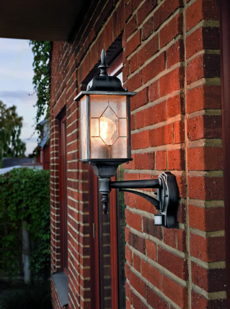 Konstsmide Milano Outdoor Wall Light Up Black with PIR Sensor, IP43