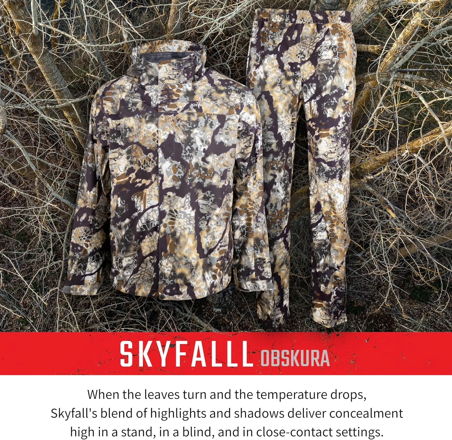 Kryptek Mens Jupiter Waterproof, Breathable, Packable Camo Hunting Jacket