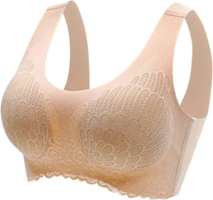 Lace Bras for Women Breathable Gathering No Underwire Seamless Bras Posture Correcting Full Coverage Sexy Comfy Fit Bralettes