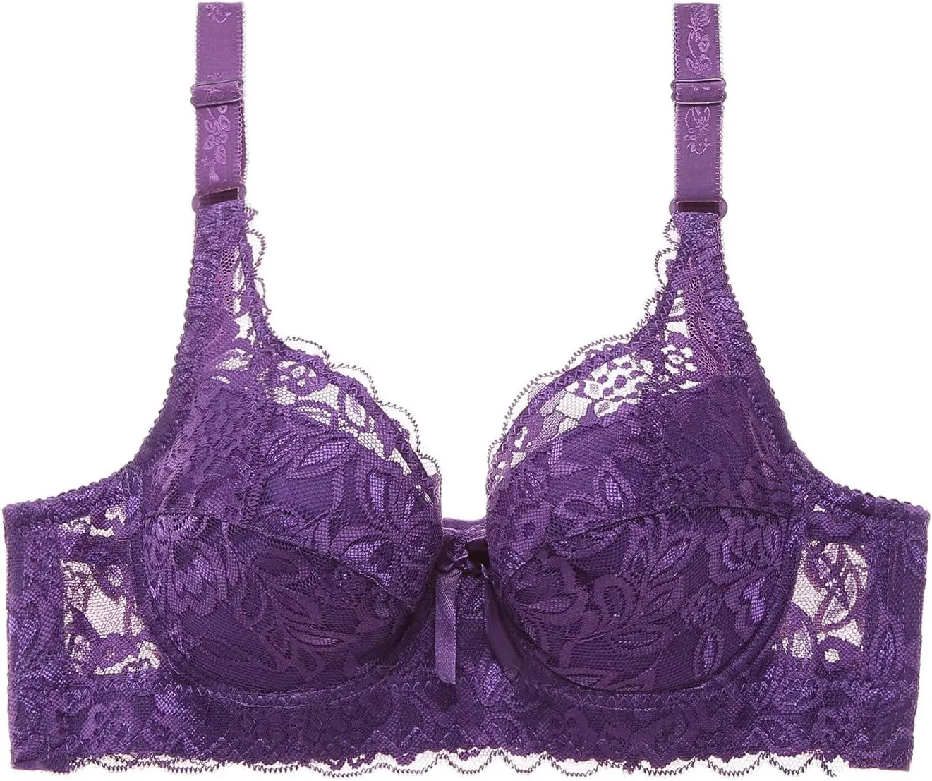 Lace Bras for Women Gathering Lift Up Deep V Sexy Bow Bras Underwire Breathable See Through Posture Correcting Bralettes