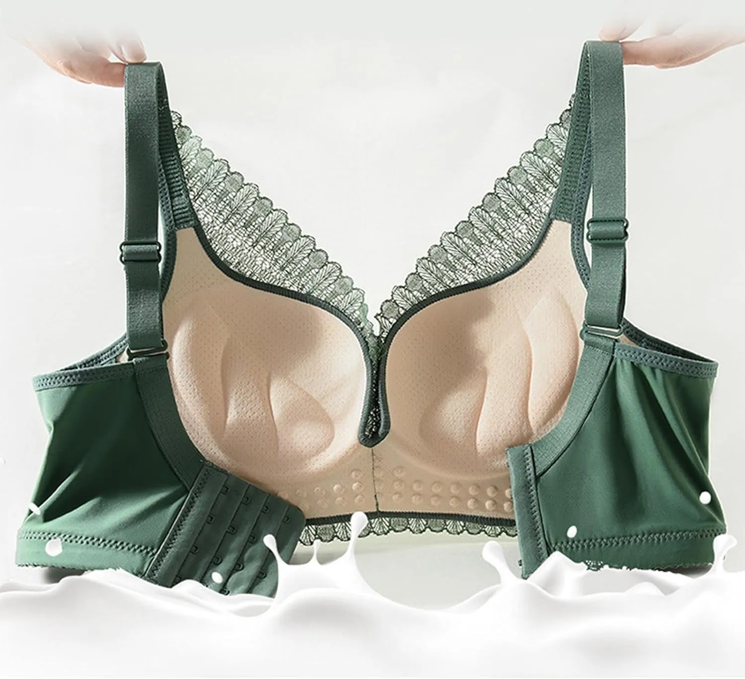 Lace Wireless Bra for Women with Bow Adjustable Straps Comfort Fit Anti Sagging Bra