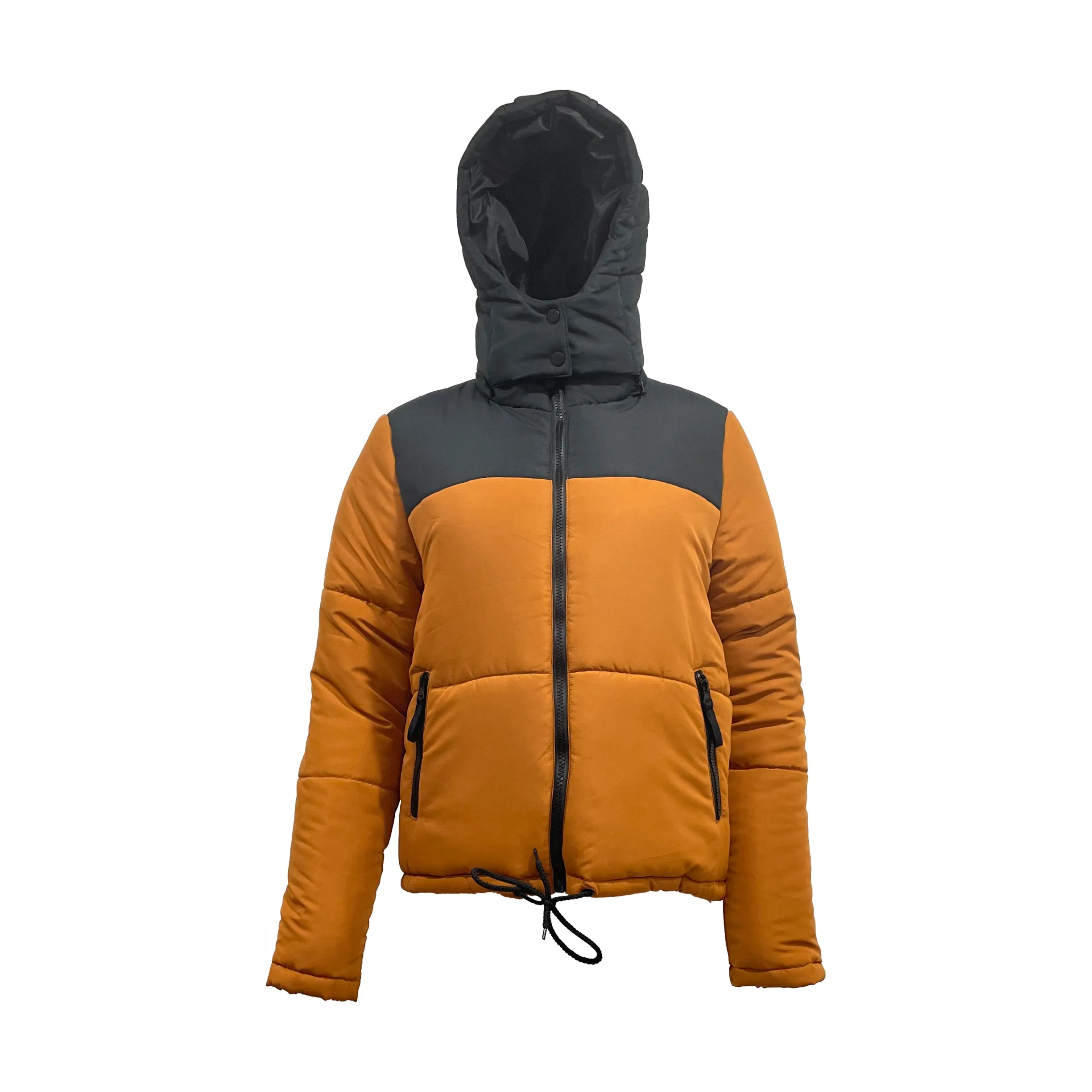 Ladies Contrast Hooded Winter Puffer Jackets