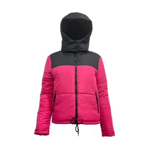 Ladies Contrast Hooded Winter Puffer Jackets