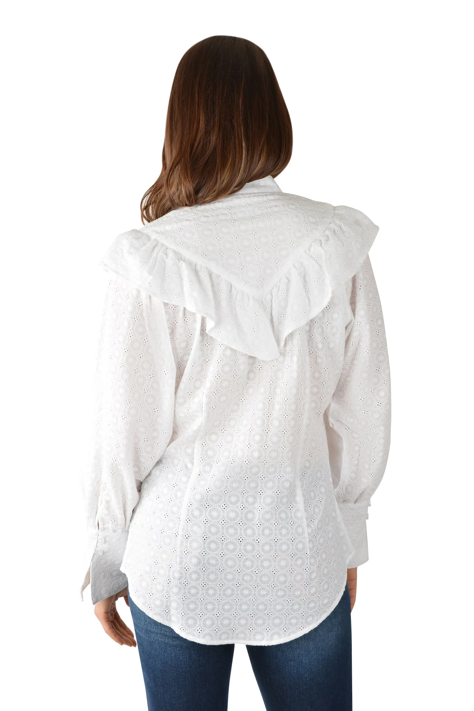 LADIES PURE WESTERN SAVANNAH RUFFLE L/S SHIRT