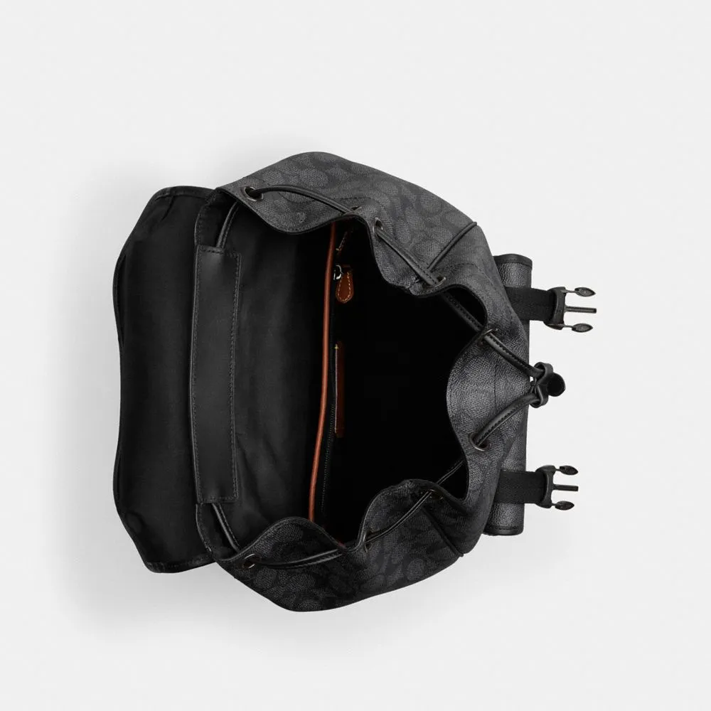 League Flap Backpack In Signature Canvas