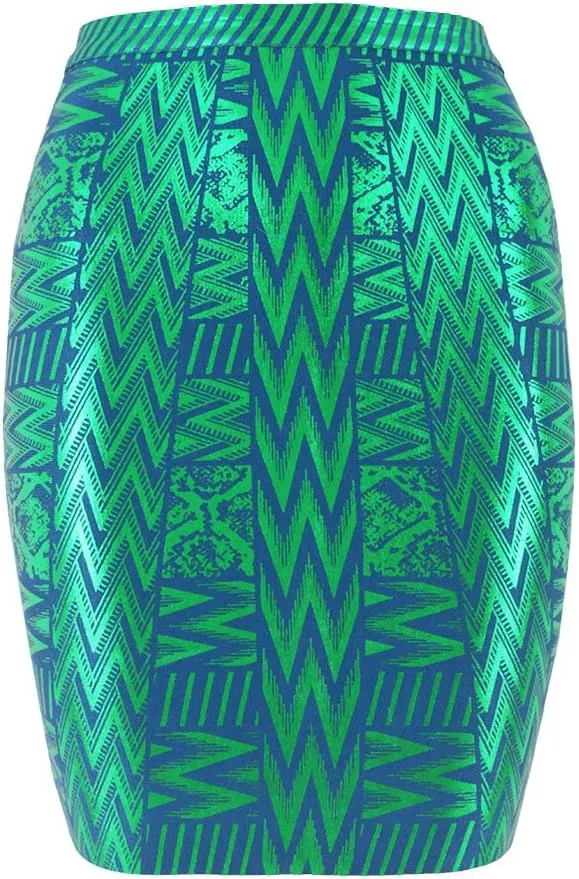 Leather Metallic High Waist Bandage Skirt