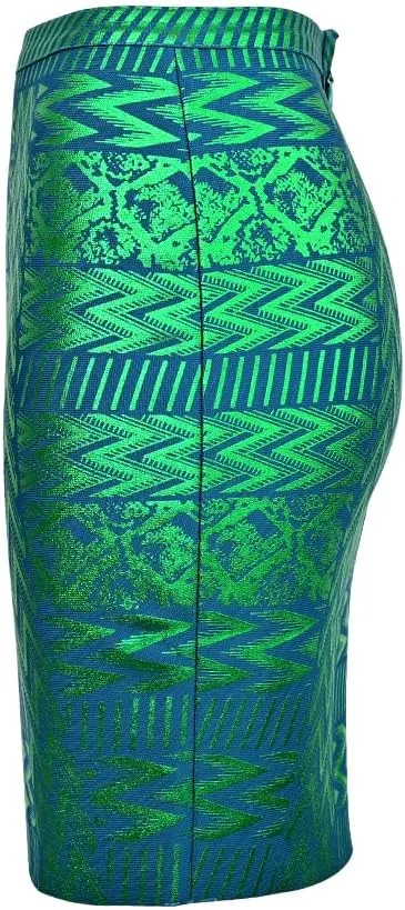 Leather Metallic High Waist Bandage Skirt