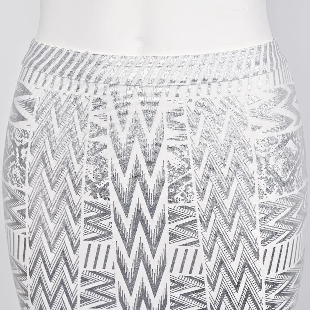 Leather Metallic High Waist Bandage Skirt