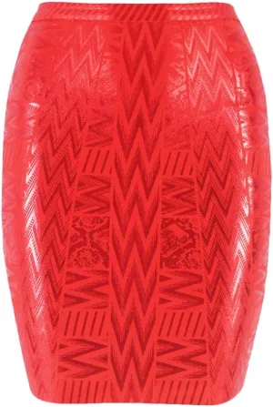 Leather Metallic High Waist Bandage Skirt
