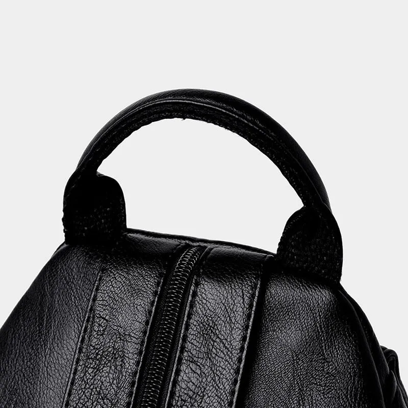 Leather Zipper Backpacks