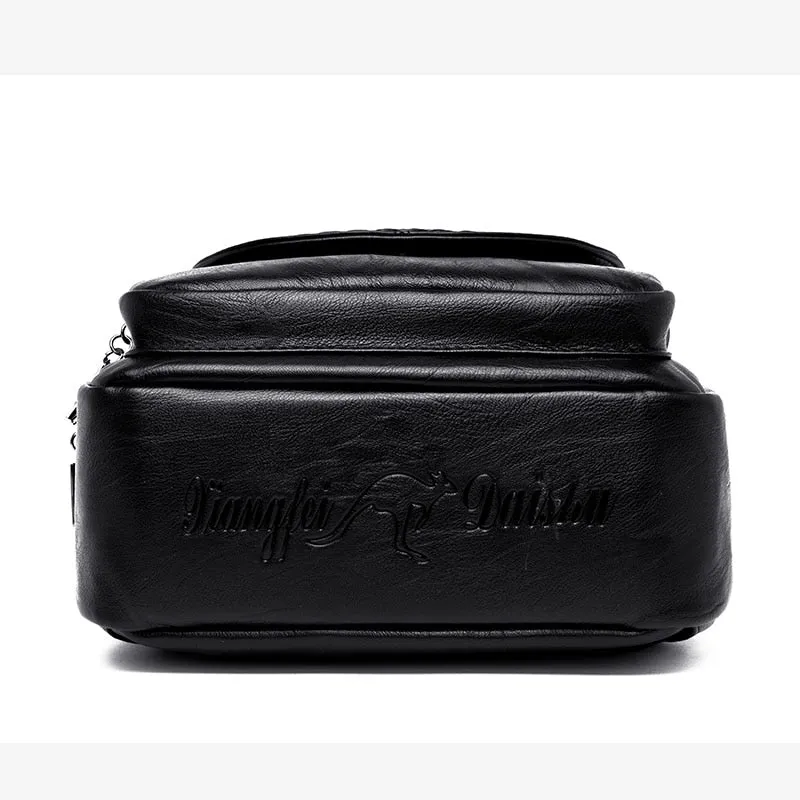 Leather Zipper Backpacks