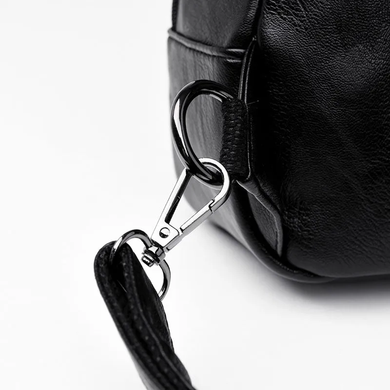 Leather Zipper Backpacks