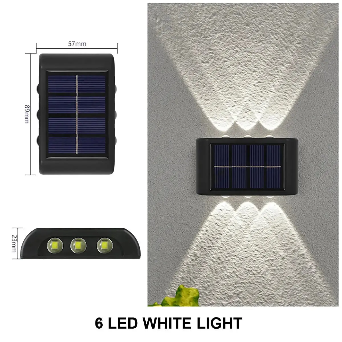 LED Solar Wall Lamp Outdoor Waterproof Up and Down Luminous Lighting for Garden