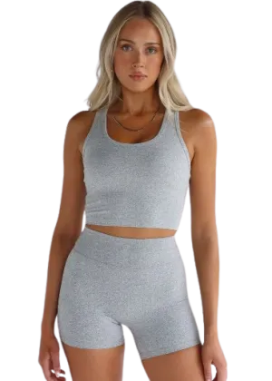 Leelo 5" Signature Bike Shorts - Marl Grey