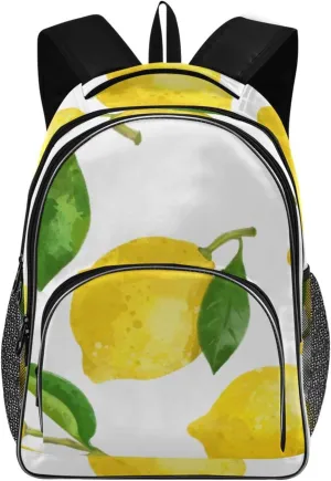 Lemon Pattern Backpacks 22L Three Layer Arc Book Bag Lightweight for Travel Camping Hiking Rucksack Daypack Kids & Adults