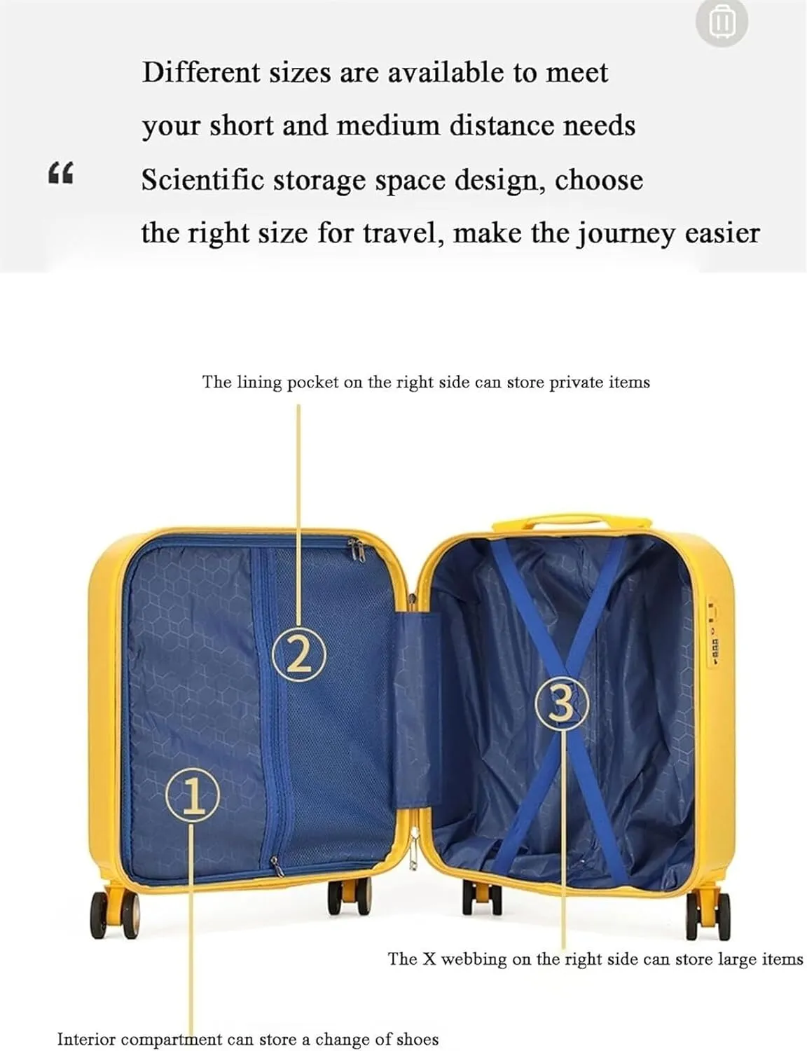Lightweight Suitcases Hardside Rugged Travel Suitcase Luggage with Spinner Wheels,Lightweight Carry-On Luggage Suitcase Trolley