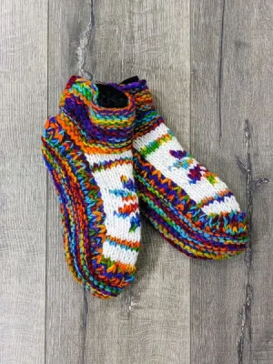 Lined Short Socks - Rainbow & White