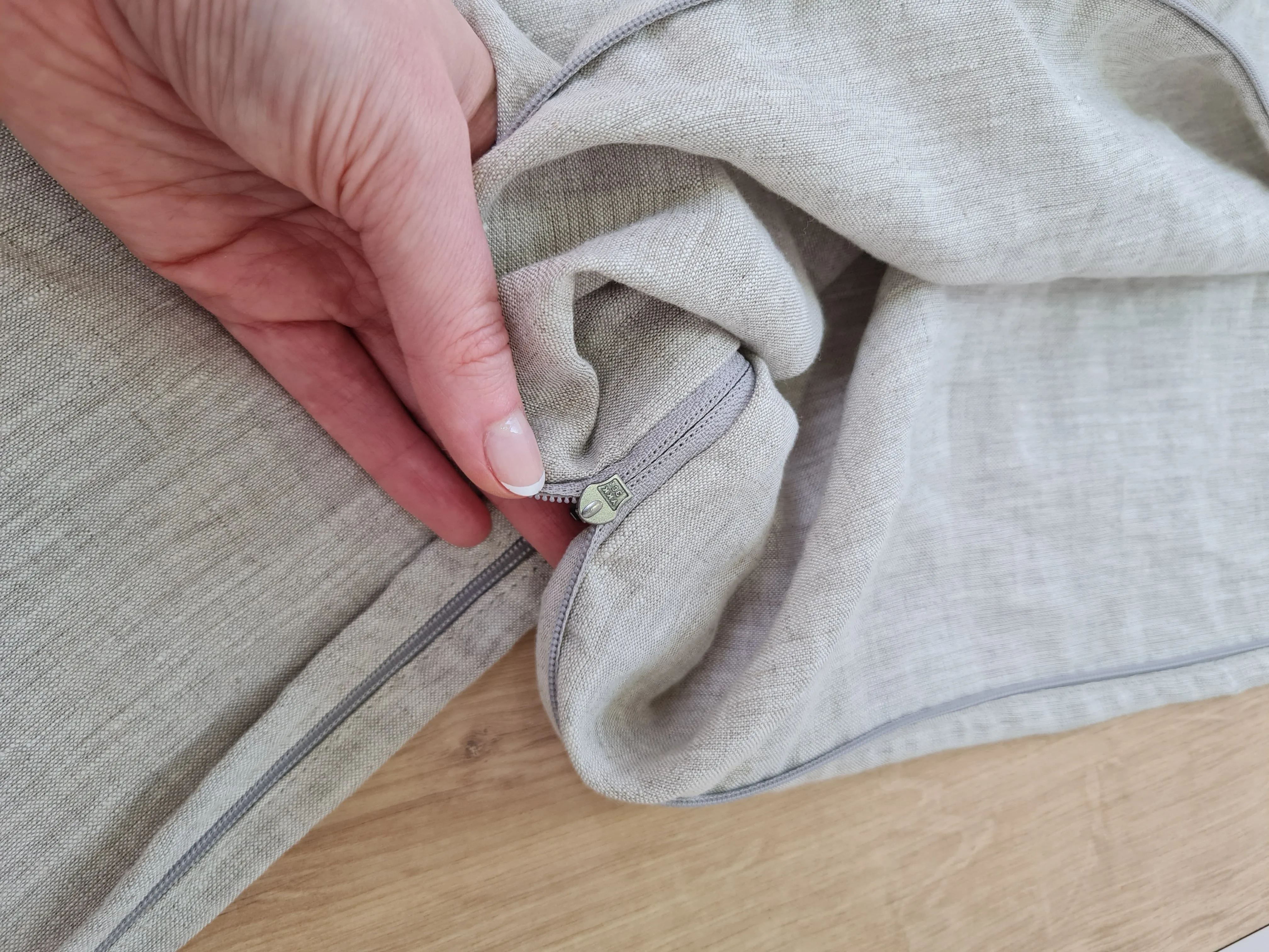 Linen Single Sleeping Bag Liner with Zipper for Camping Hiking Hostel Travel non-dyed linen fabric custom made