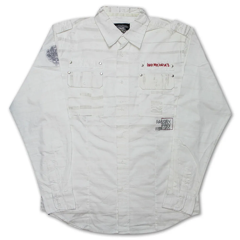Live Mechanics Pain and Passion Long Sleeve Shirt White
