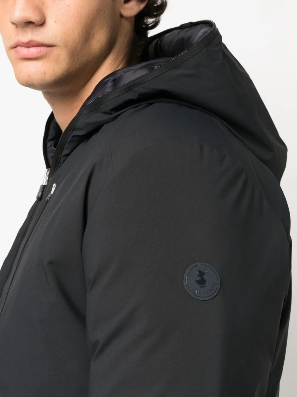 logo-patch quilted jacket