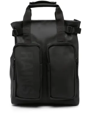 logo-print multi-pocket backpack
