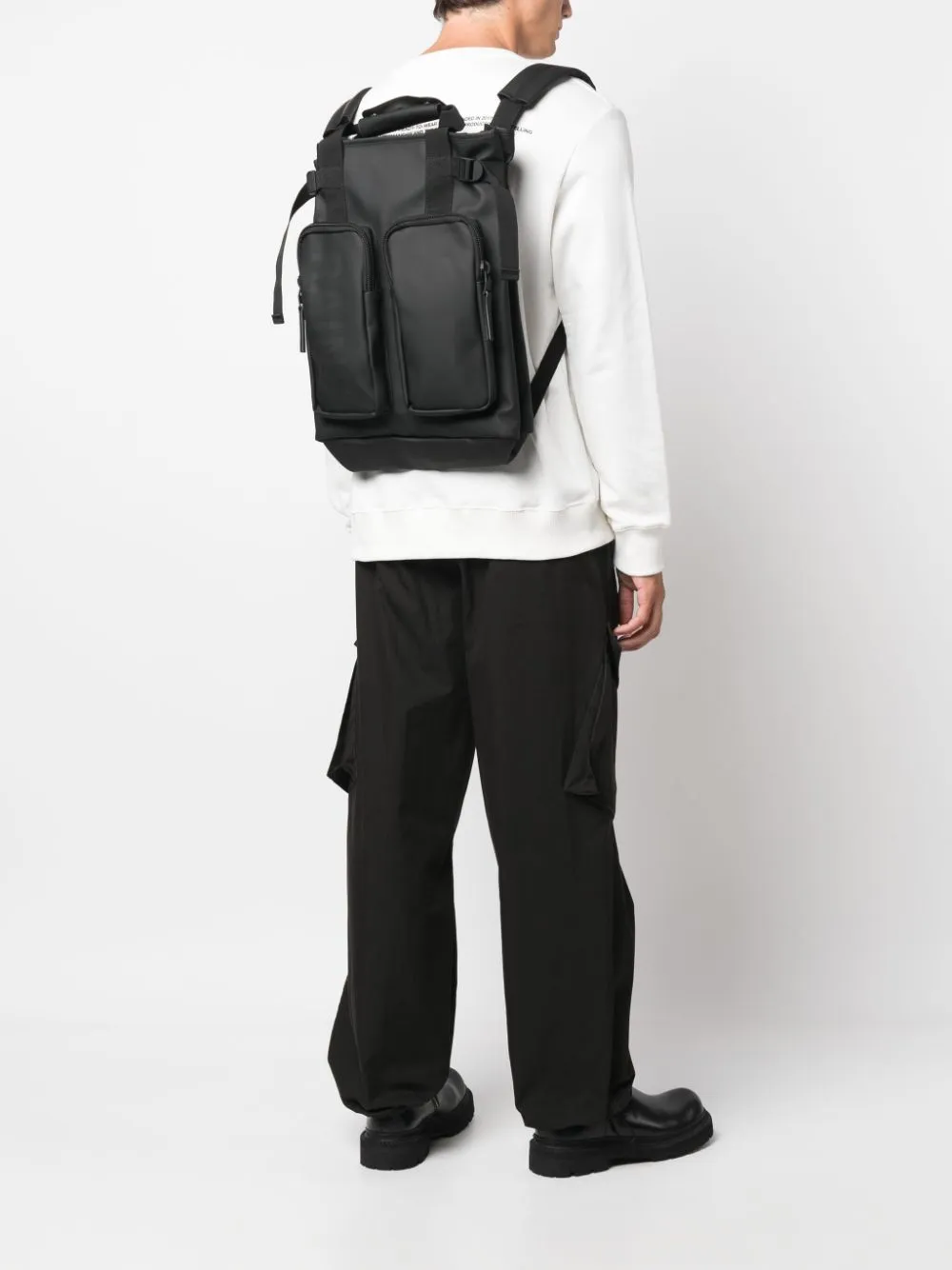 logo-print multi-pocket backpack