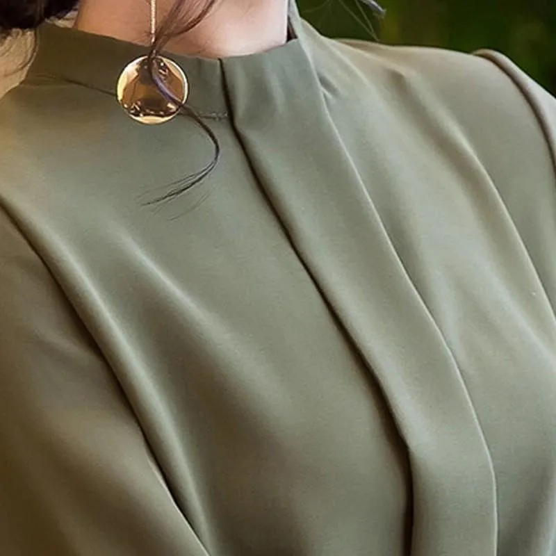Long Sleeve Shirts Casual Chiffon Work Wear Office Blouse