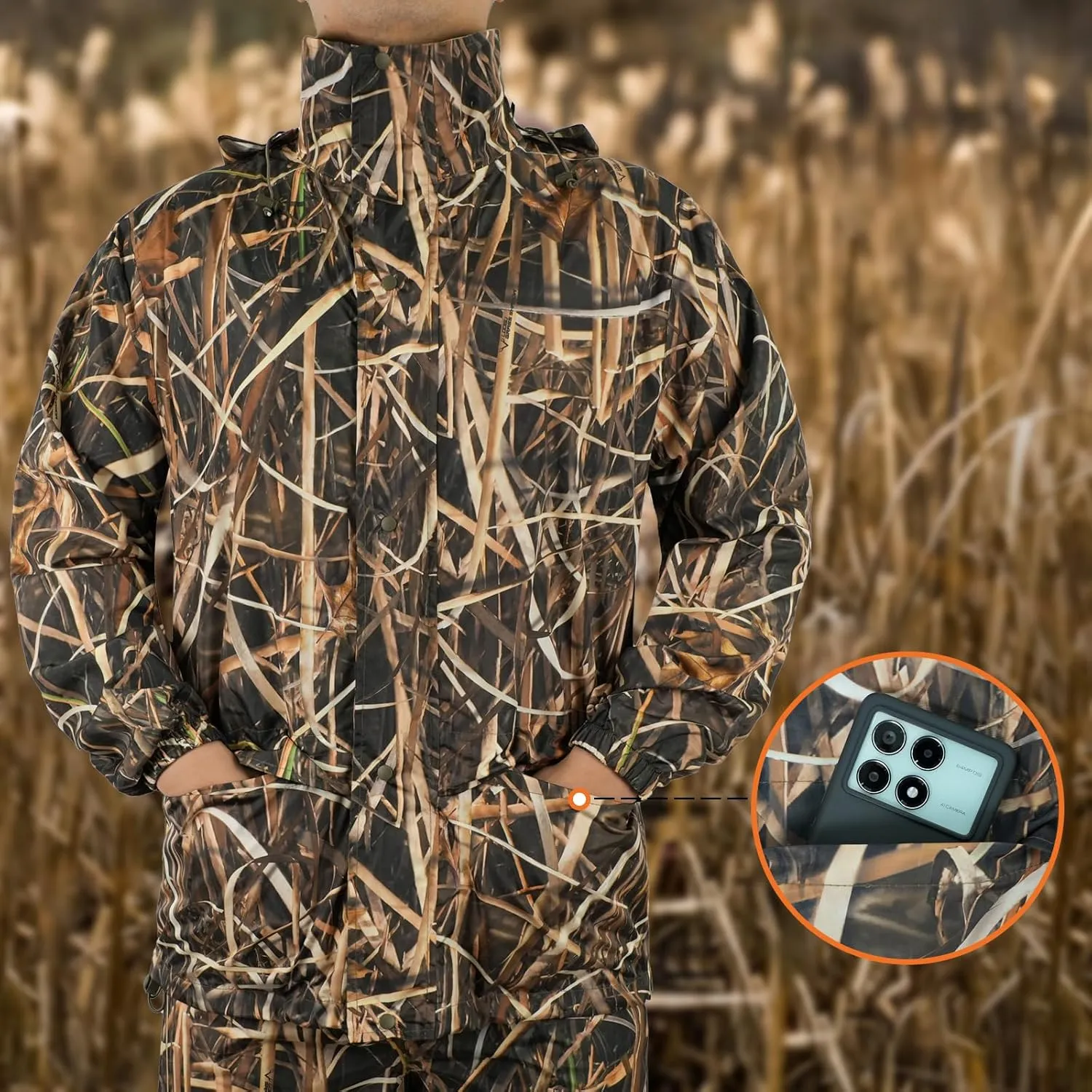 LOOGU Men's Lightweight Waterproof Rain Coat with Breathable Hood