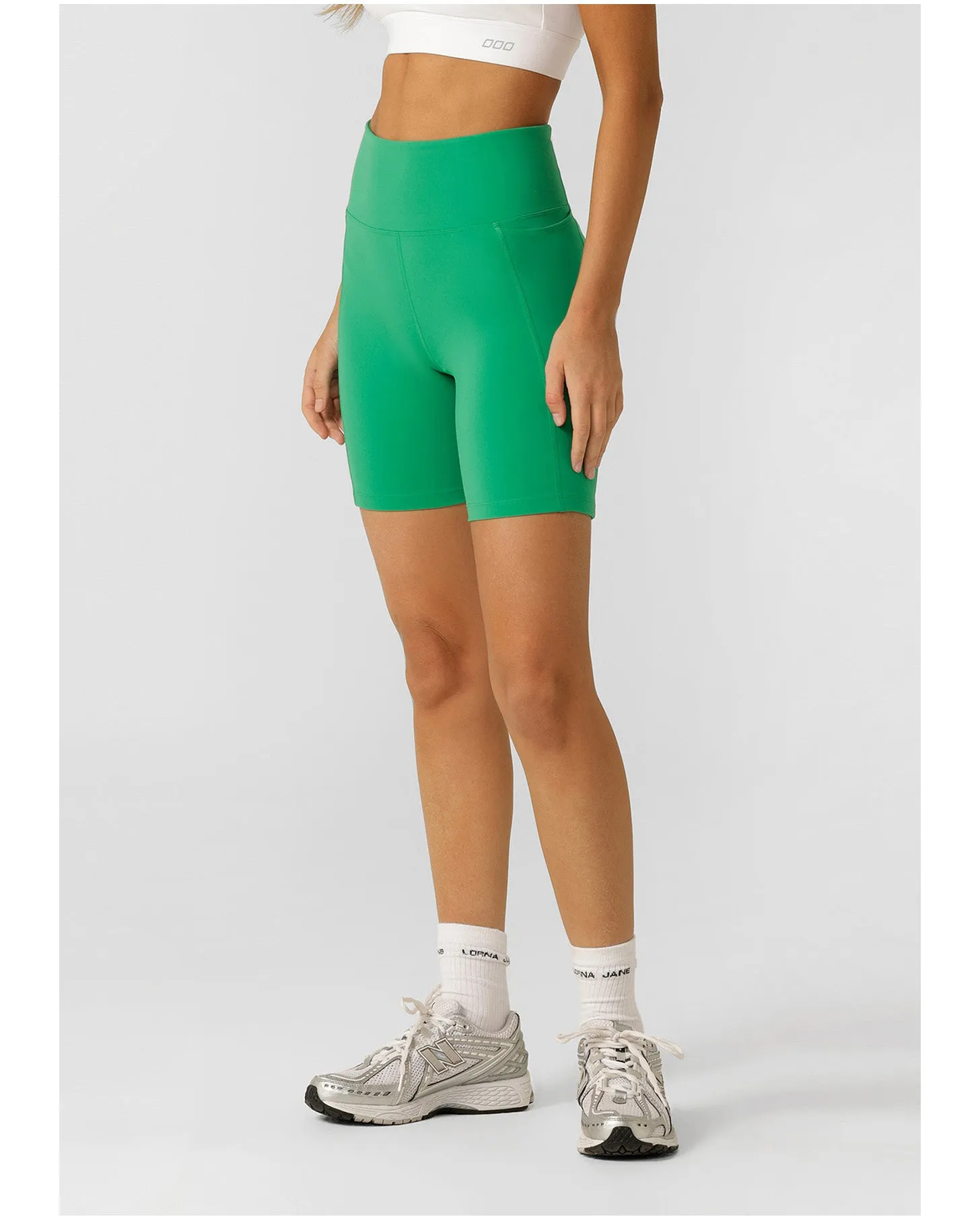 Lorna Jane Amy No Ride Phone Pocket 14cm Bike Short - Emerald