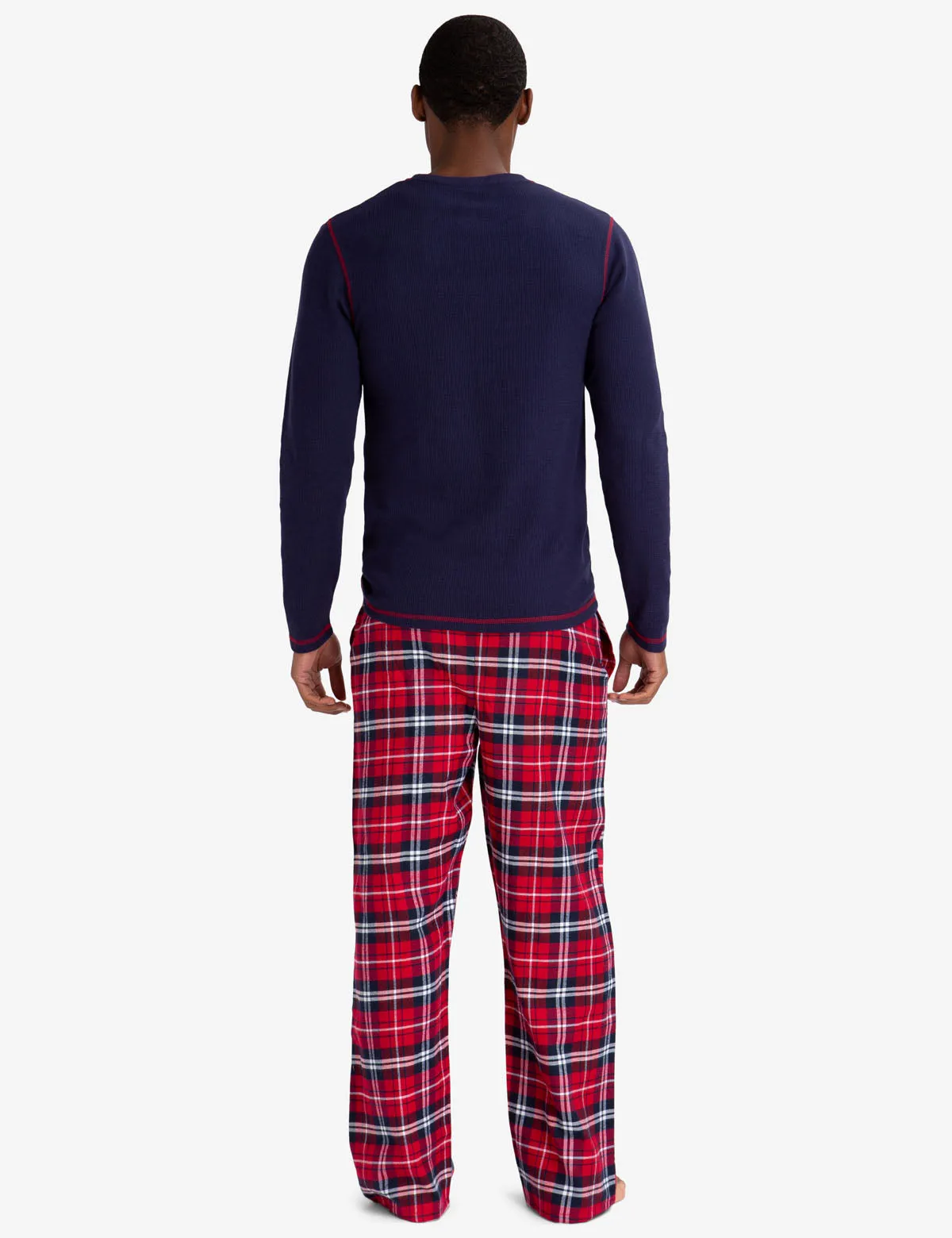 LOUNGE  SET: THERMAL TOP & PLAID PANTS