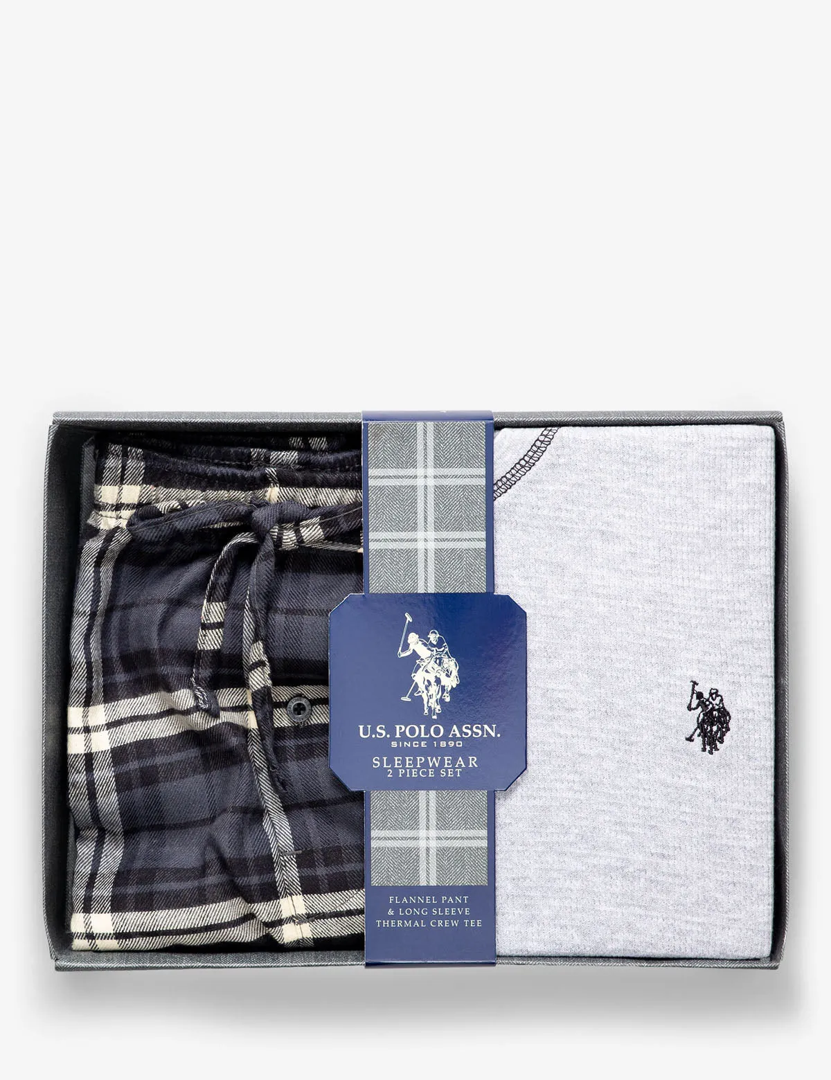 LOUNGE  SET: THERMAL TOP & PLAID PANTS