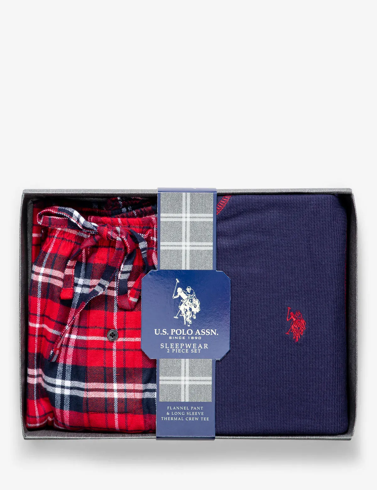 LOUNGE  SET: THERMAL TOP & PLAID PANTS