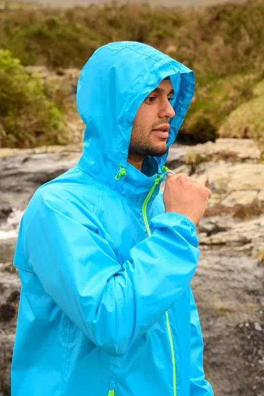 Mac in a Sac Adults Waterproof Breathable Windproof Unisex Origin Packable Jacket -NEON BLUE