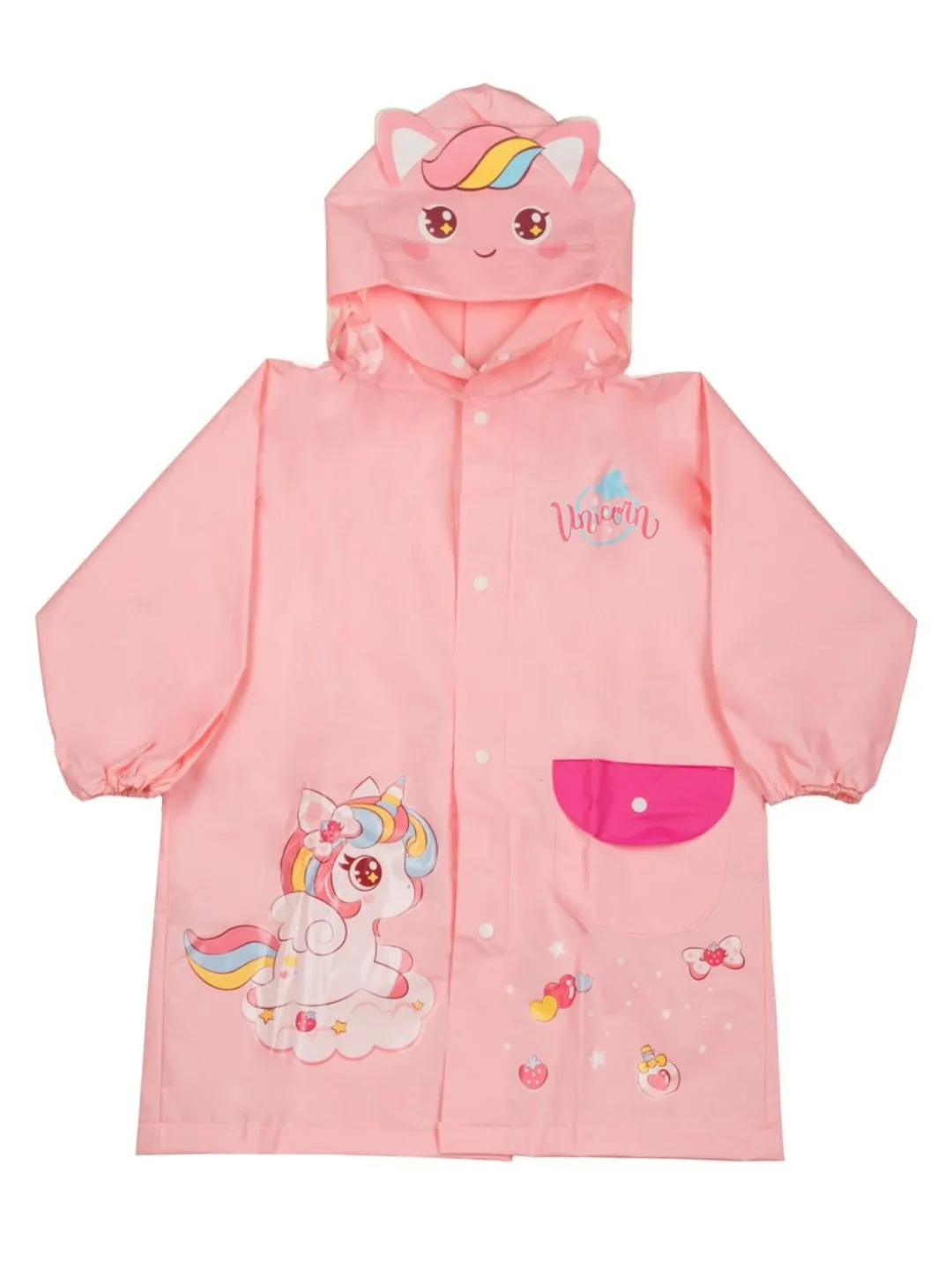 Magical Unicorn-Themed Waterproof Raincoat for Girls