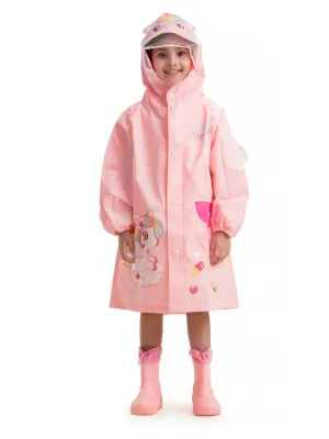 Magical Unicorn-Themed Waterproof Raincoat for Girls