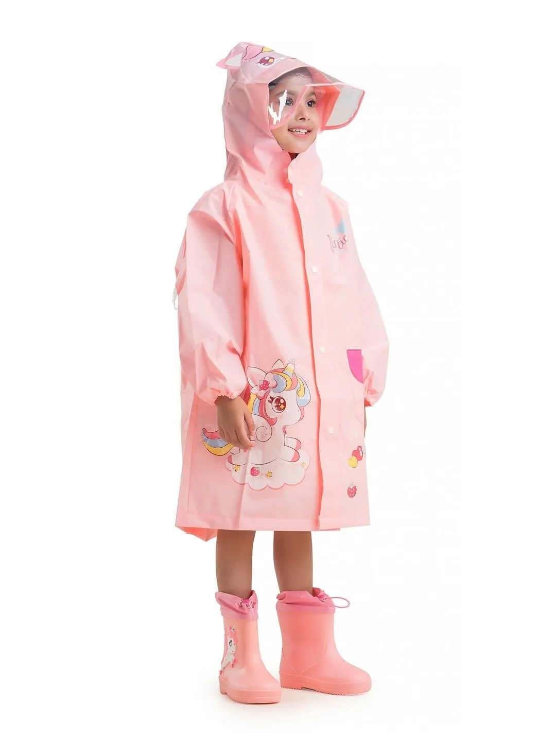 Magical Unicorn-Themed Waterproof Raincoat for Girls