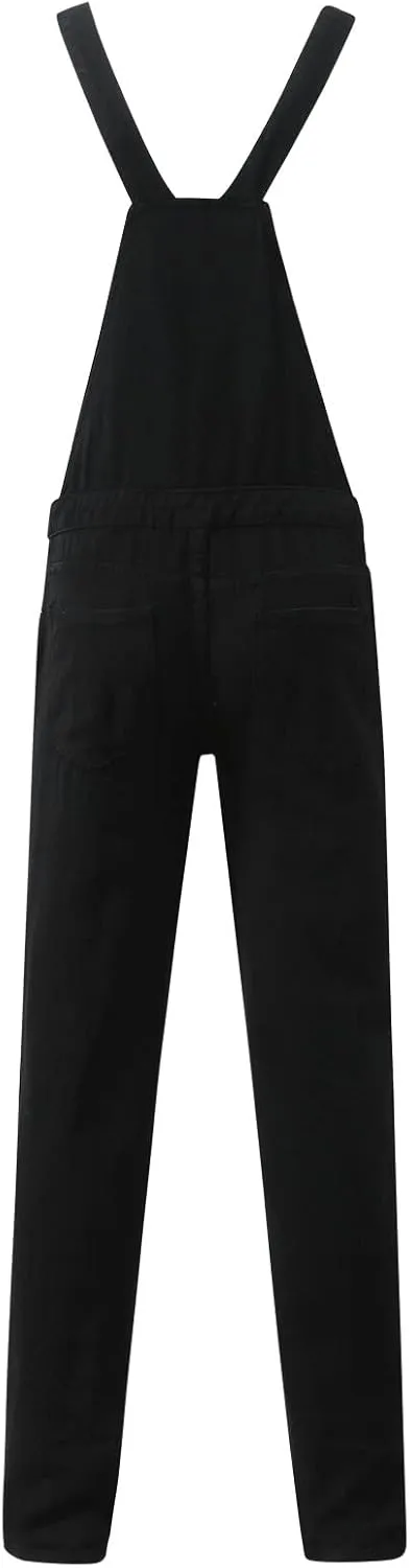 Maryia Men's Fishing Flexible Casual Unlined Denim Bib Overalls Fashion Relaxed Fit Lightweight Jumpsuit Stretch Trousers