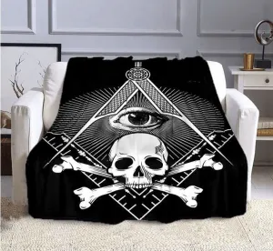 Master Mason Blue Lodge Blanket - Black & White Design