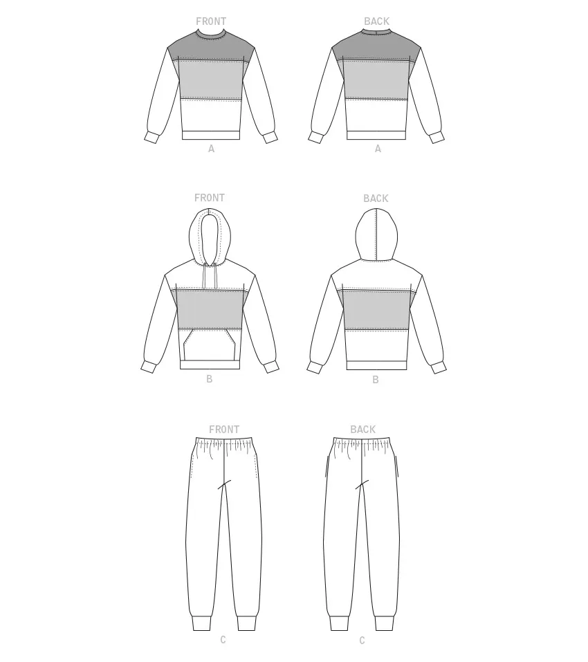 McCall's sewing pattern 8249 Unisex Tops and Pants